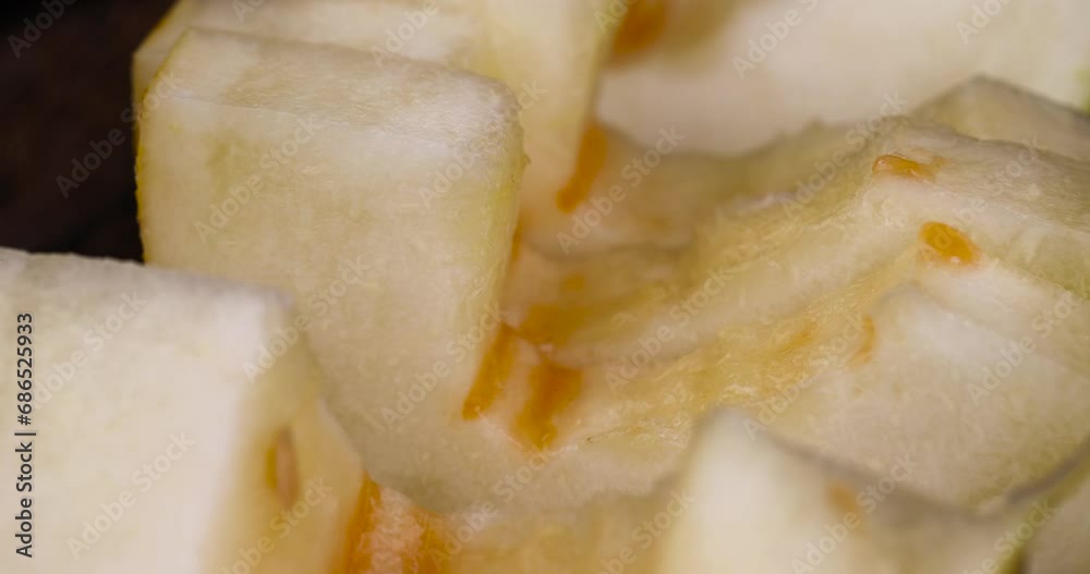 Ripe yellow melon close-up, Fresh melon close-up Ripe yellow melon close-up, Fresh melon close-up