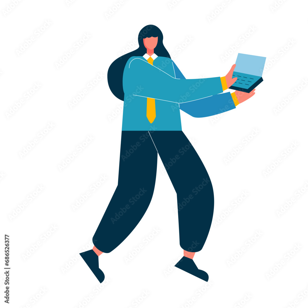 Business girl character set flat illustrations Business girl character set flat illustrations