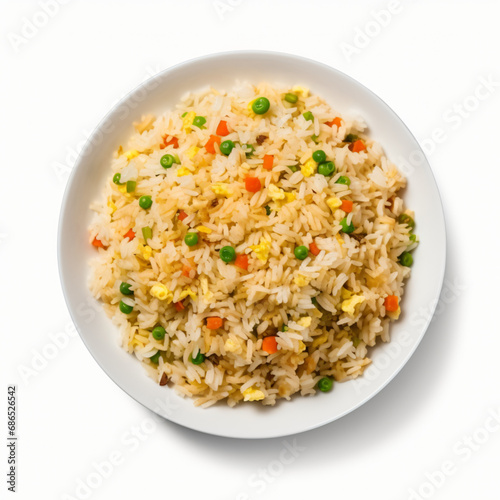 Chinese food Egg Fried Rice isolated on white background