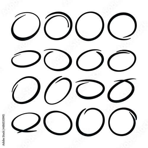 doodle hand drawn circles vector