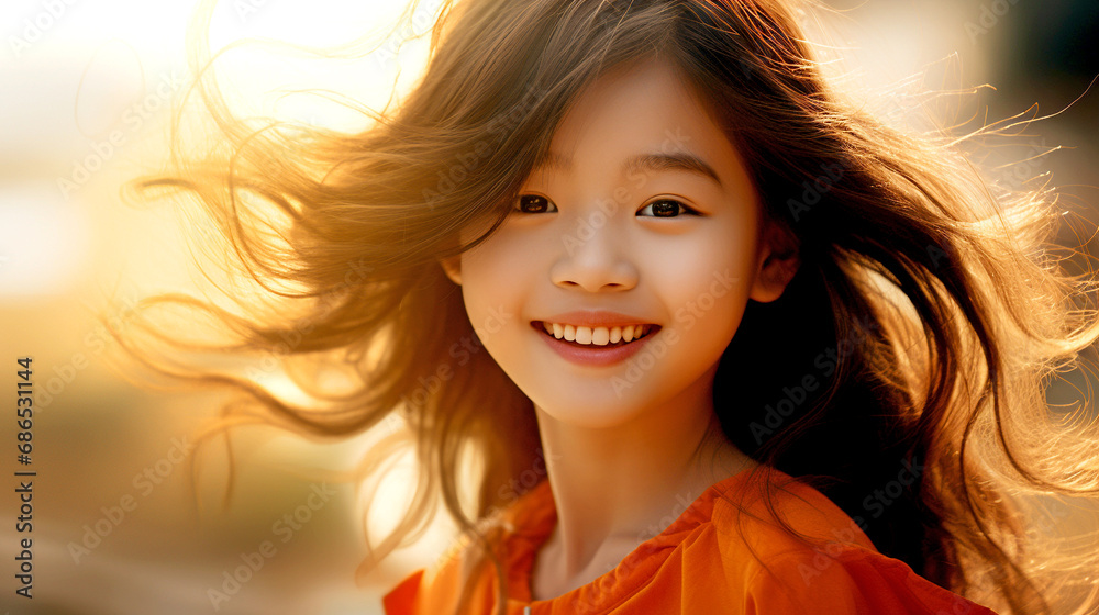 Portrait of a happy Asian girl. legal AI Portrait of a happy Asian girl. legal AI