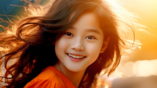 Portrait of a happy Asian girl. legal AI