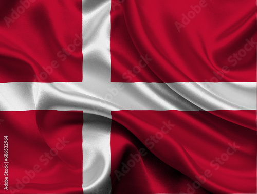 High detailed flag of Denmark. National Denmark flag. Europe. 3D illustration. photo