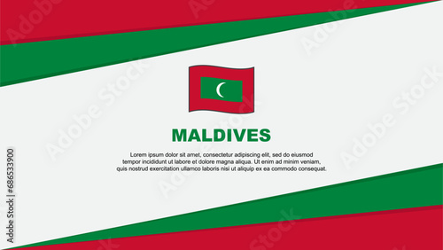 Maldives Flag Abstract Background Design Template. Maldives Independence Day Banner Cartoon Vector Illustration. Maldives Design