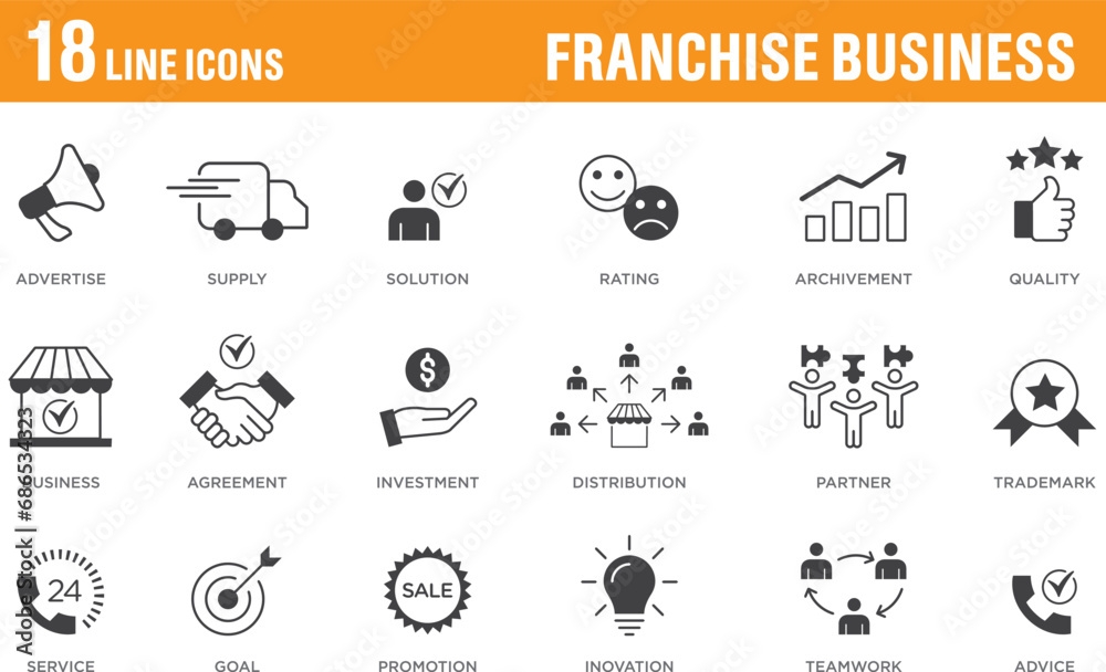 Franchise Business Icons Franchise Business Icons