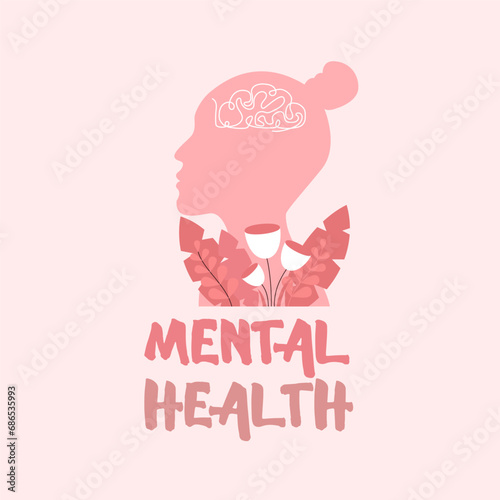 Mental health for women vector