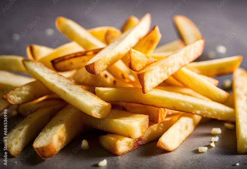 French fries on minimal background French fries on minimal background