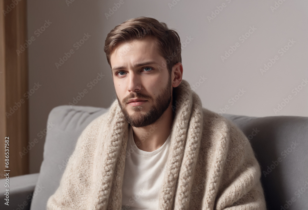 portrait of an european man sitting on a couch portrait of an european man sitting on a couch