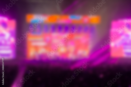 Defocused image of stage, concert light. Abstract image of concert lighting