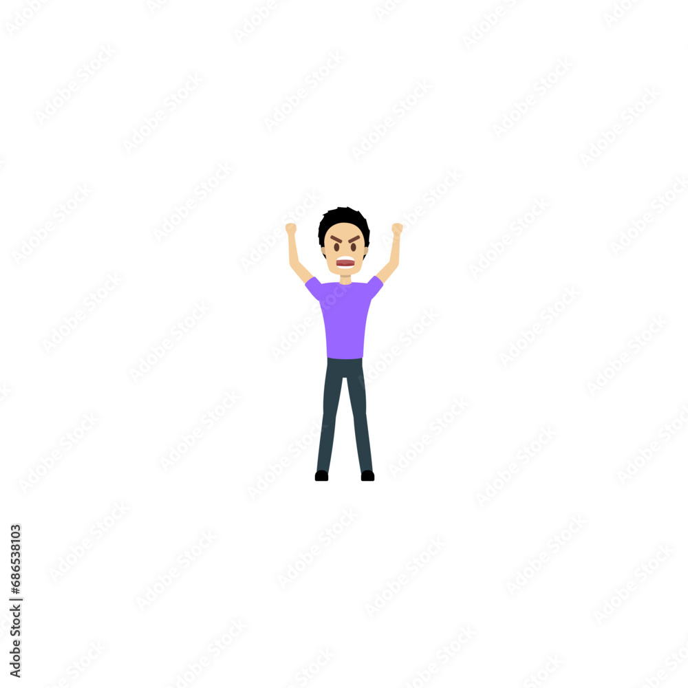 set of poses of people in purple clothes design