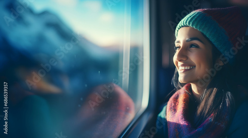 Touring in train with tranquility  Indian Traveler Delights in a Luxury Train Journey Across Snowy Switzerland  photo