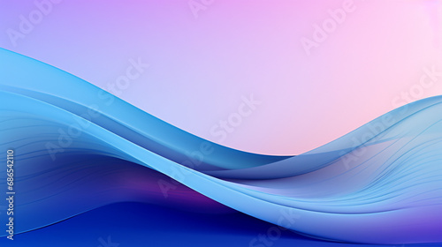 Abstract digital artwork consisting of soothing blue and purple gradient sweeping across canvas, Smooth transition between hues, AI Generated