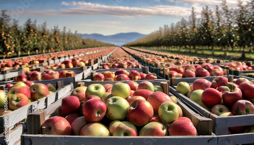  Apples in crates ready for shipping photo
