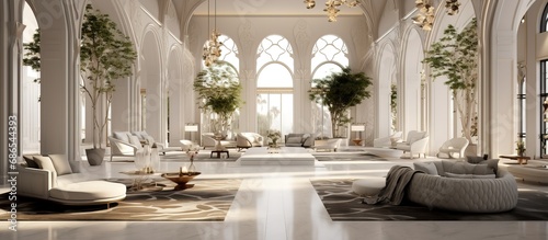 Abu Dhabi inspired living room design rendering © Vusal
