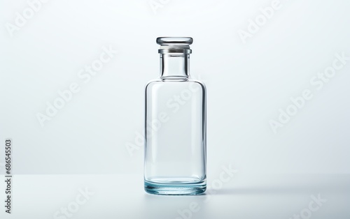 a clear glass bottle with a stopper