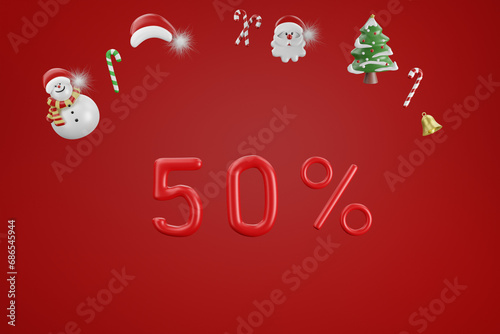 Christmas  percent  50   3D  gift  icon