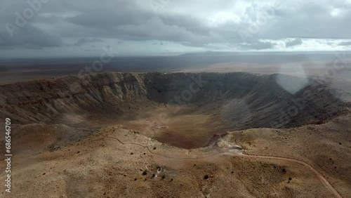4K Aerial of Meteor Crater or Barringer Crater in Arizona, USA photo
