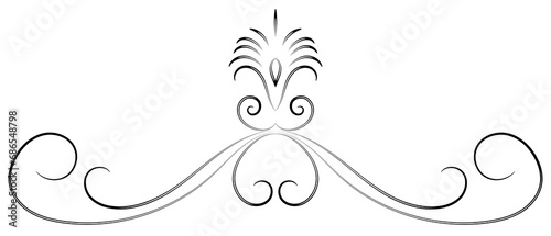 Vintage lines. Decorative elements. Border flower collection.