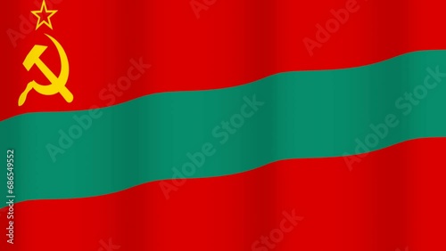Full Screen waving flag of Transnistria photo
