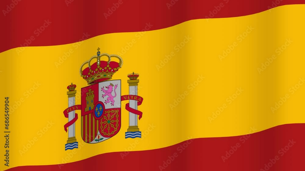 Full Screen waving flag of Spain Full Screen waving flag of Spain