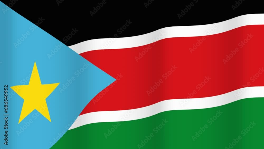 Full Screen waving flag of South Sudan Full Screen waving flag of South Sudan