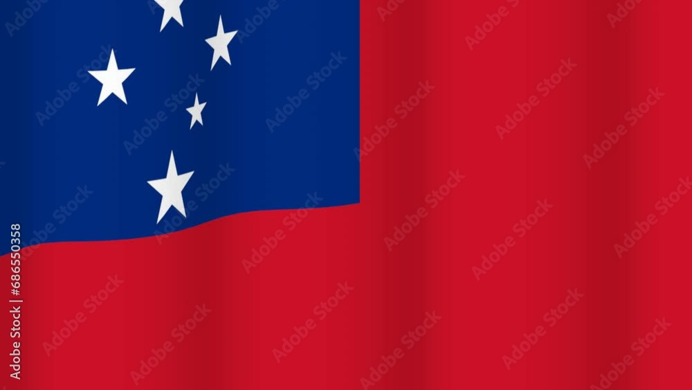 Full Screen waving flag of Samoa Full Screen waving flag of Samoa