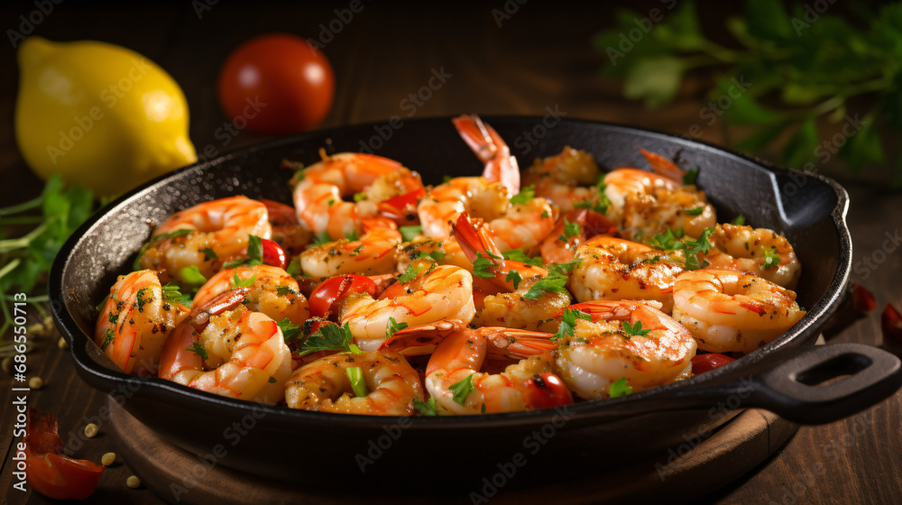 Delicious Plate of Grilled Shrimp