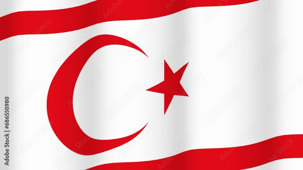 Full Screen waving flag of Northern Cyprus Full Screen waving flag of Northern Cyprus