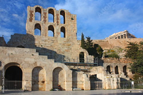 Ancient Theater of the Odeon of Herodes Attica near Acropolis in Athens