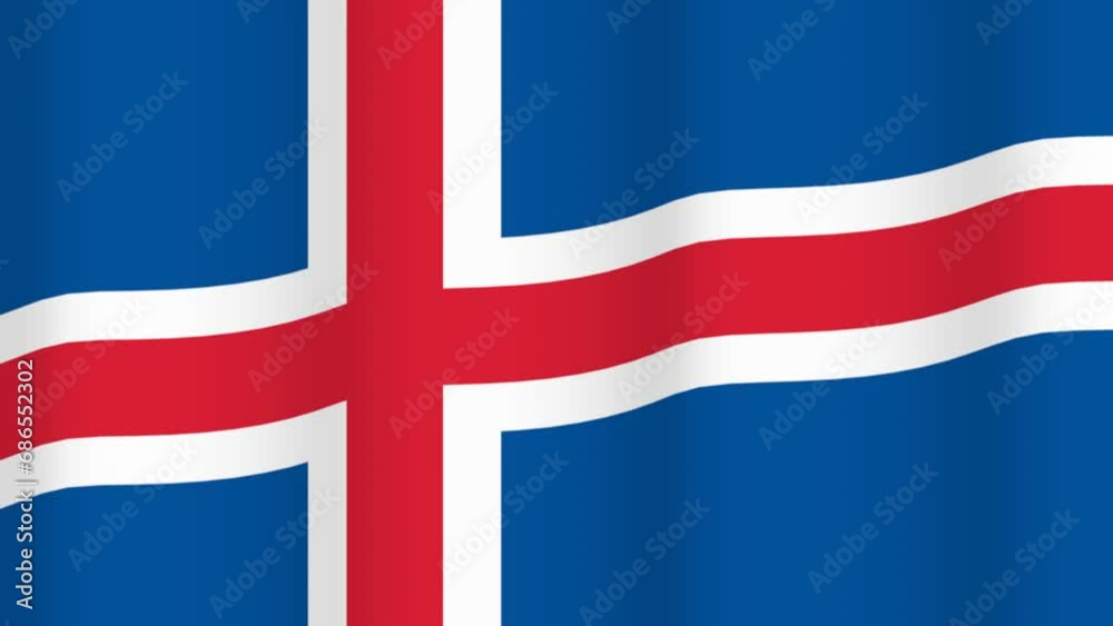 Full Screen waving flag of Iceland Full Screen waving flag of Iceland