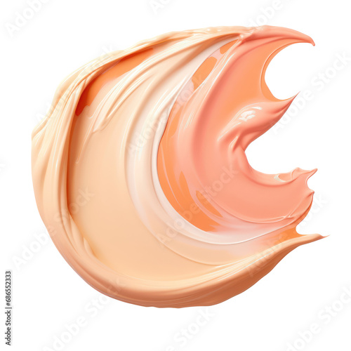 peach cream smudge smear isolated on transparent background,transparency 