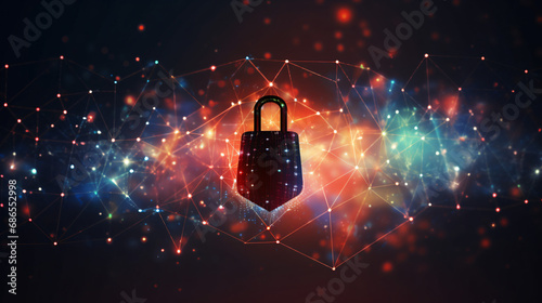 Cyber security and padlock