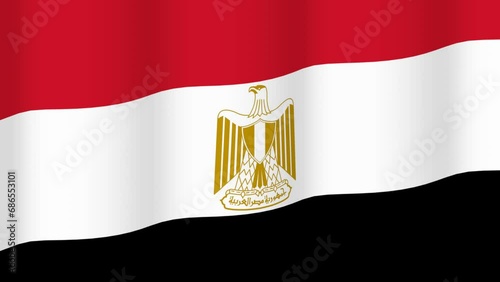Full Screen waving flag of Egypt photo
