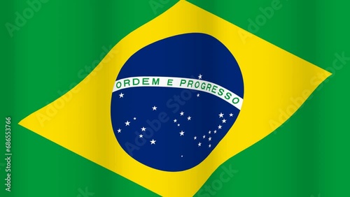 Full Screen waving flag of Brazil photo