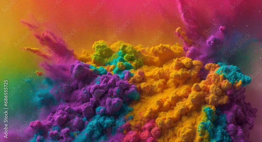 Fototapeta premium Artistic Colorful Dense Powder Explosion Abstract Wallpaper