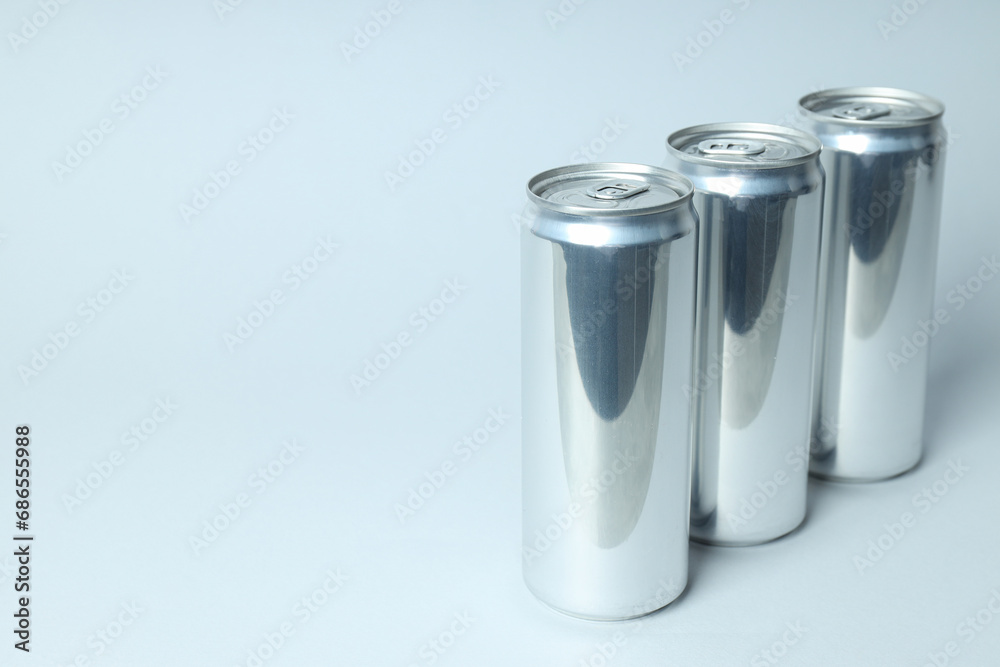 Tin cans for drinks on a white background Tin cans for drinks on a white background