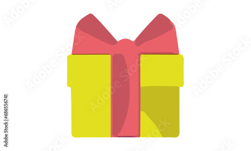 Colorful Gift Box with Ribbon Illustration Vector Image Isolated
