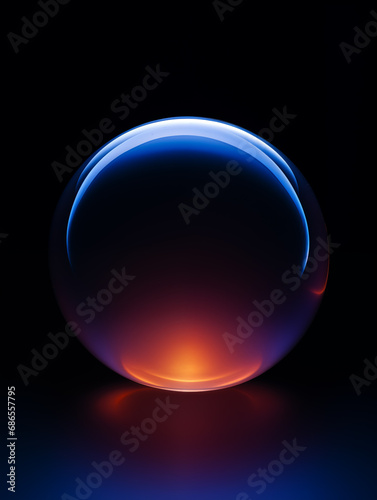 Glass ball isolated background,created with Generative AI tecnology.