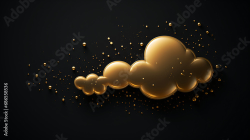 Golden speech bubble luxury icon