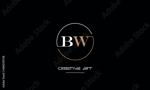 BW, WB, B, W abstract letters logo monogram
