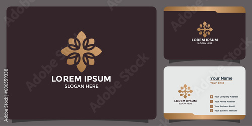 floral logo and business card