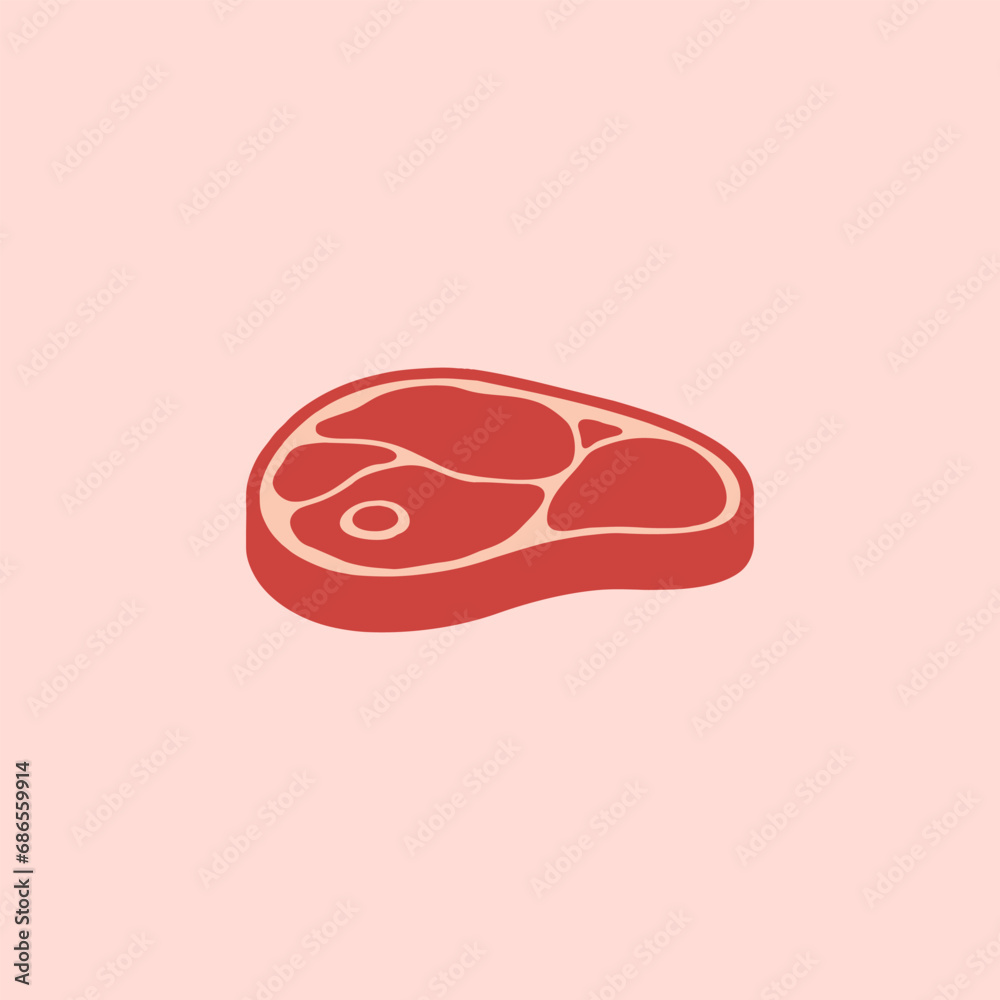 Meat logo design. Vector illustration of simple slice meat. modern logo design vector Meat logo design. Vector illustration of simple slice meat. modern logo design vector