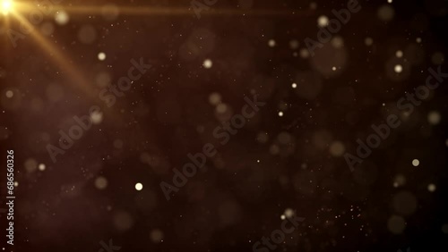 Christmas orange background with particles and bokeh. photo