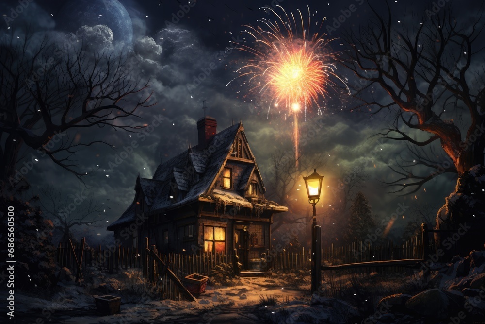 New Year in an old cabin New Year in an old cabin