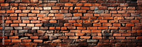 Empty Old Brick Wall Texture Painted , Banner Image For Website, Background, Desktop Wallpaper