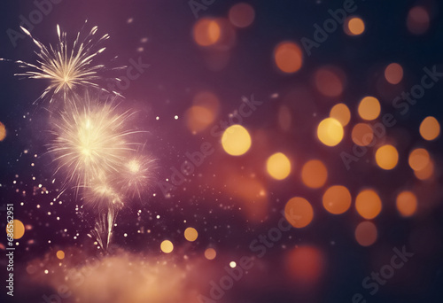 Sfondo Festoso con Fuochi d'Artificio per un Anno Nuovo Felice photo