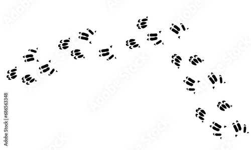 Aardvark paw print black isolate on white background .African animal vector illustration, wild animal doodle style for different design uses , book, banner , flayer or fabric pattern.