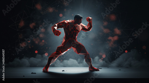 Man boxer doing shadow boxing © Cybonix