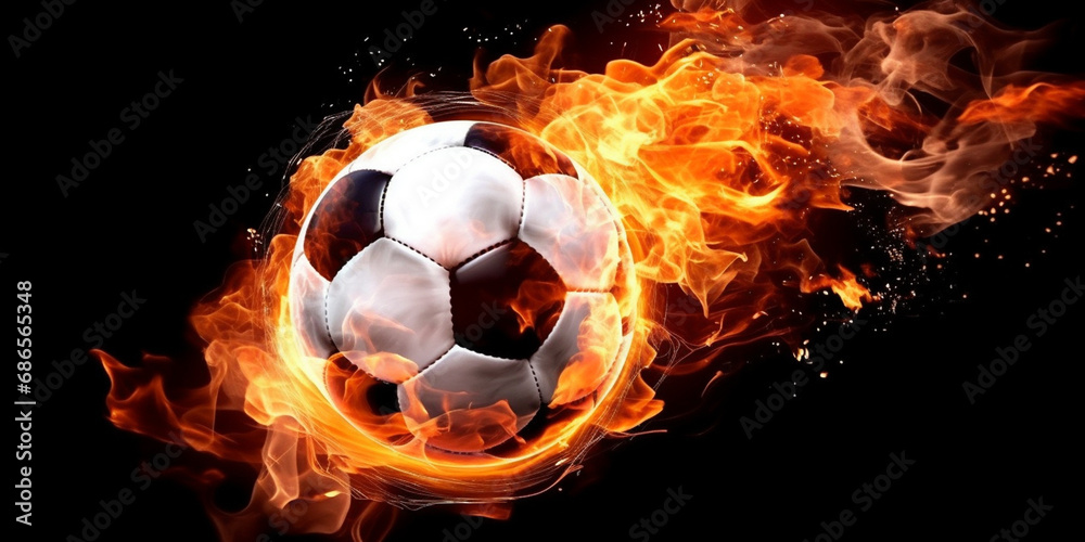 Naklejka premium Blazing Soccer Ball