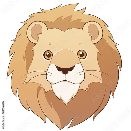 lion head cartoon style no bg